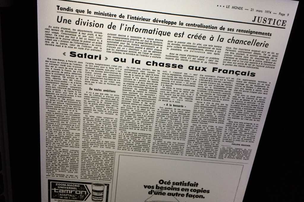 Le Monde Safari French surveillance
