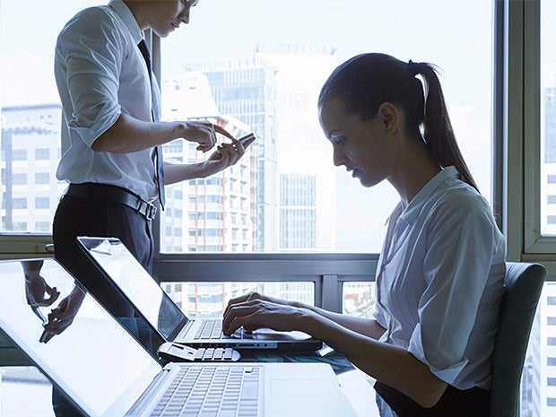 office man woman working