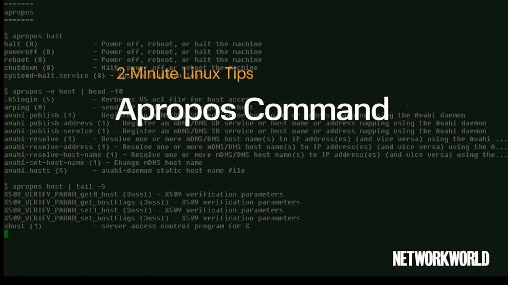 How to use the apropos command | Network World