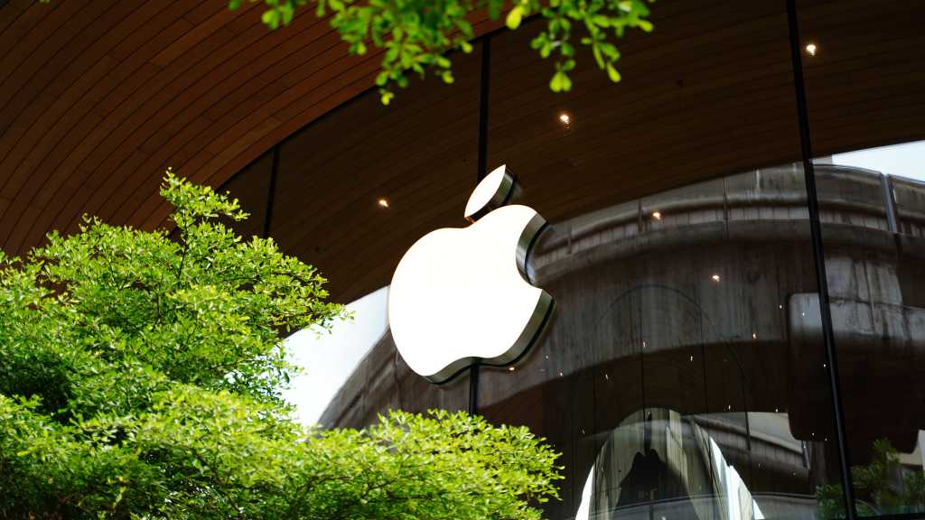 image showing Apple logo on building